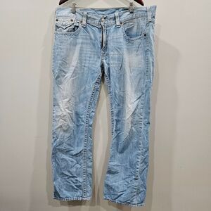 True Religion Section Straight Jean 42 Light Wash Mid Rise Streetwear Casual